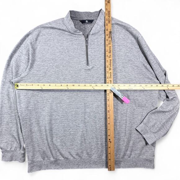 Hart Schaffner Marx Quarter Zip Knit Pullover Mens XL Classic Preppy Henley Gray - Picture 7 of 7